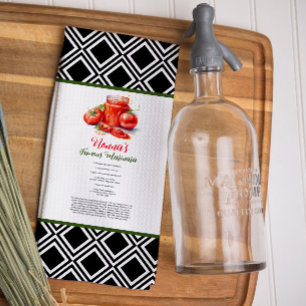 Red Green Italian Nonna's Family Recipe Custom Tea Towel