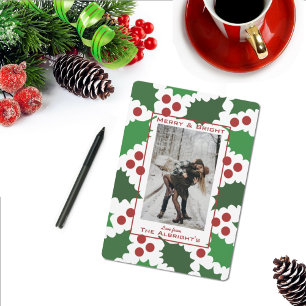 Red & Green Jolly Holly Photo Holiday Card