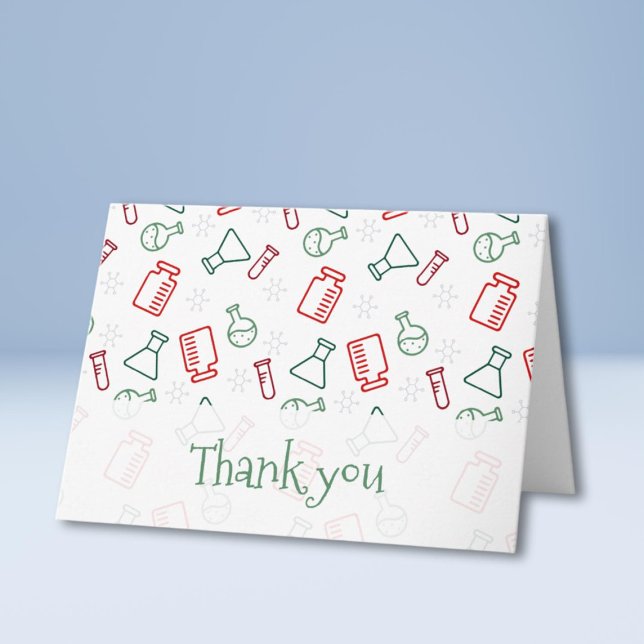 Red Green Laboratory Science Christmas Thank you Card (Creator Uploaded)