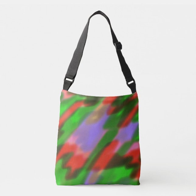 Red Green Lavender  Crossbody Bag (Front)