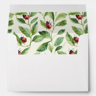 Red Green Leaves Ladybugs Envelope