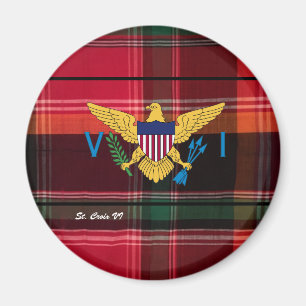 Red Green Madras Virgin Islands Flag Magnet