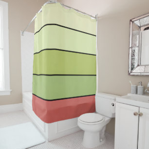 Red Green Melon Color Stripes On Watercolor Paper Shower Curtain