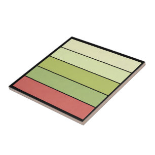 Red Green Melon Colour Stripes On Watercolor Paper Tile