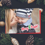 Red Green Merry & Bright Photo Christmas Card<br><div class="desc">Share in the holiday spirit with this Red Green Merry & Bright Photo Christmas Card</div>