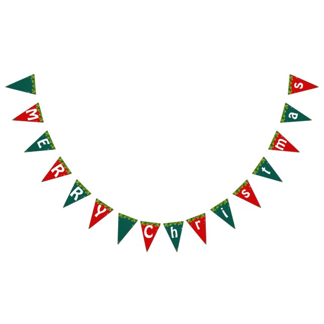 RED GREEN MERRY Christmas party Bunting (All)