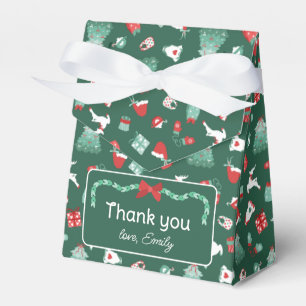 Red Green Merry Little Baby Shower Thank You Favour Box