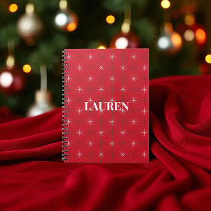 Red Green Mid Century Modern Holiday Notebook