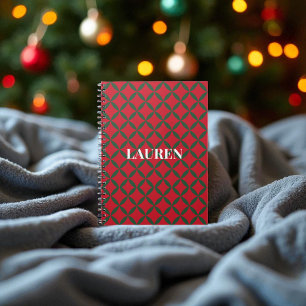 Red Green Mid Century Modern Holiday Notebook