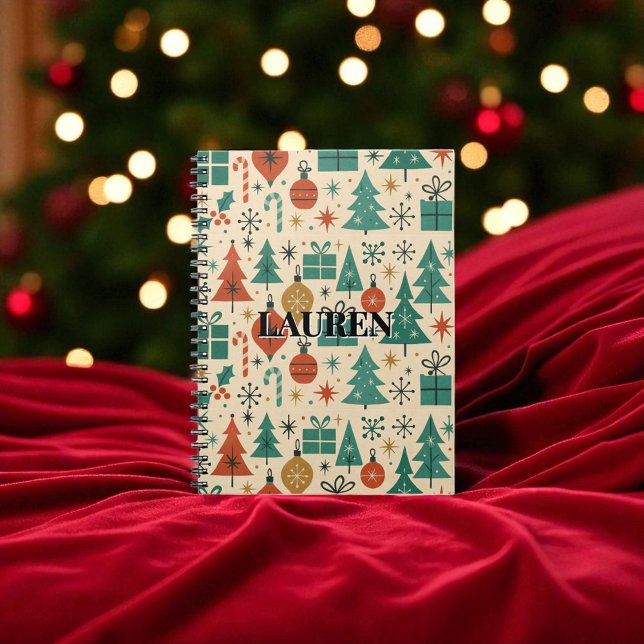 Red Green Mid Century Modern Holiday Notebook (Creator Uploaded)