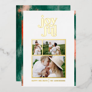 Red + green modern abstract joyful 3 photo  foil h
