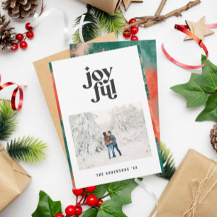 Red + green modern abstract joyful photo holiday