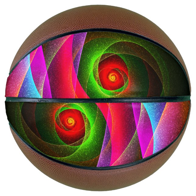 Red Green Orange Modern Abstract Art Pattern #22 Basketball (Front)