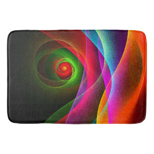 Red Green Orange Modern Abstract Art Pattern #22 Bath Mat
