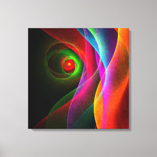 Red Green Orange Modern Abstract Art Pattern #22 Canvas Print
