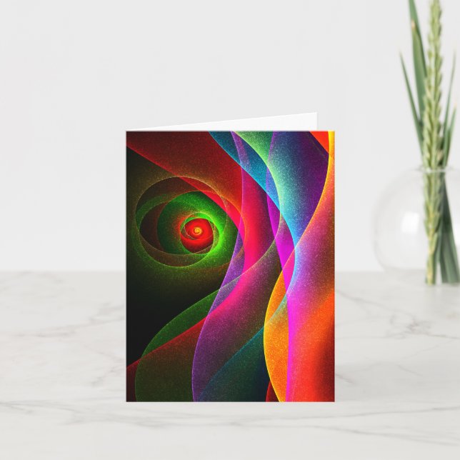 Red Green Orange Modern Abstract Art Pattern #22 Card (Front)