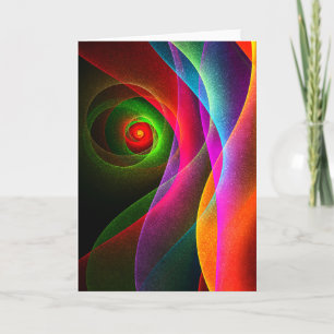 Red Green Orange Modern Abstract Art Pattern #22 Card