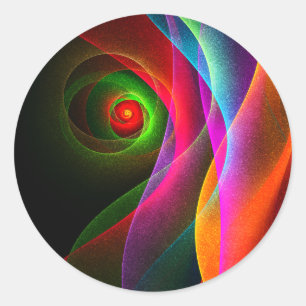 Red Green Orange Modern Abstract Art Pattern #22 Classic Round Sticker
