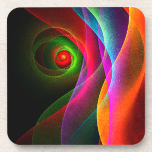 Red Green Orange Modern Abstract Art Pattern #22 Coaster