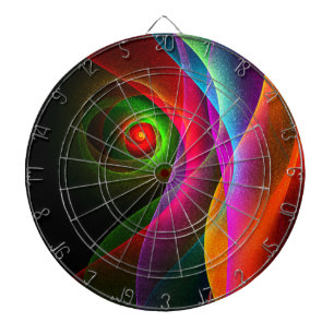 Red Green Orange Modern Abstract Art Pattern #22 Dartboard