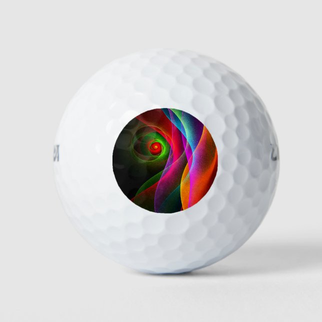 Red Green Orange Modern Abstract Art Pattern #22 Golf Balls (Front)