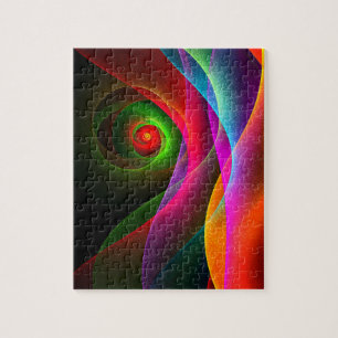 Red Green Orange Modern Abstract Art Pattern #22 Jigsaw Puzzle