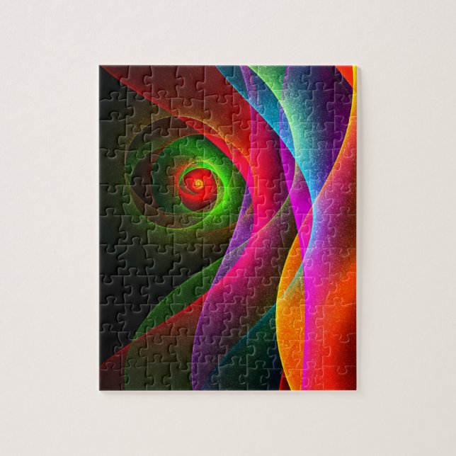 Red Green Orange Modern Abstract Art Pattern #22 Jigsaw Puzzle (Vertical)