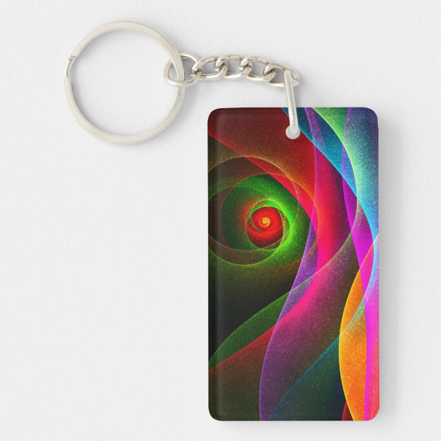 Red Green Orange Modern Abstract Art Pattern #22 Key Ring (Front)