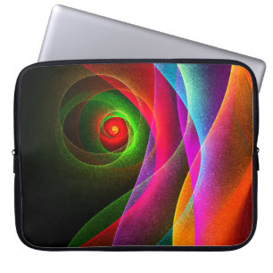 Red Green Orange Modern Abstract Art Pattern #22 Laptop Sleeve