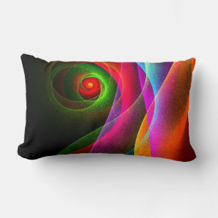 Red Green Orange Modern Abstract Art Pattern #22 Lumbar Cushion