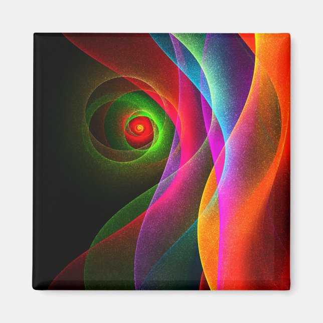 Red Green Orange Modern Abstract Art Pattern #22 Magnet (Front)