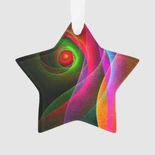 Red Green Orange Modern Abstract Art Pattern #22 Ornament