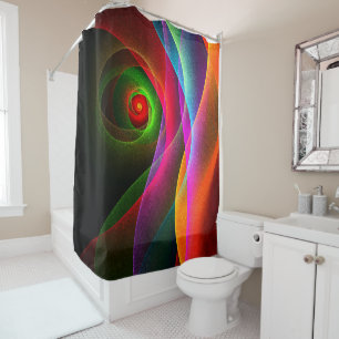 Red Green Orange Modern Abstract Art Pattern #22 Shower Curtain
