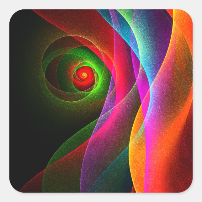 Red Green Orange Modern Abstract Art Pattern #22 Square Sticker (Front)