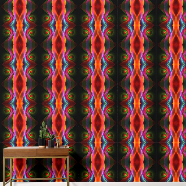 Red Green Orange Modern Abstract Art Pattern #22 Wallpaper (Hallway)