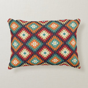 Red Green Orange Yellow Black White Oriental Kilim Decorative Cushion