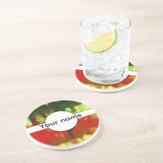 Red green painting coaster