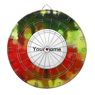 Red green painting dartboard