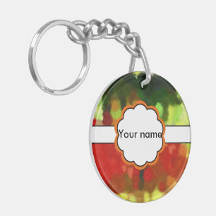 Red green painting key ring