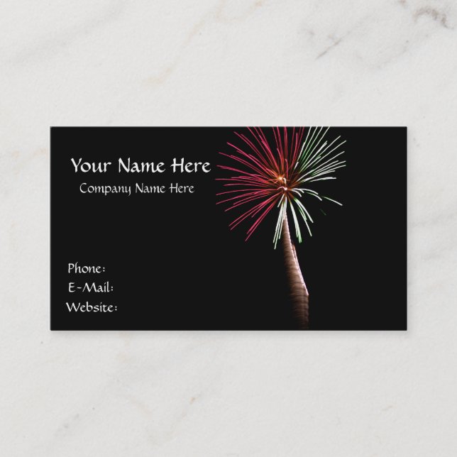 Red & Green Palm Business Card (Front)