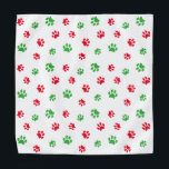 Red Green Paw Prints Pattern on White Holiday Bandana<br><div class="desc">Show how much you love animals with this cute red and green paw print patterned bandanna. Bet your pet will look adorable wearing it!</div>