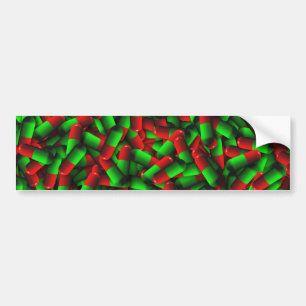 red green pills drugs bumper sticker