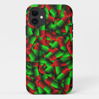 red green pills drugs iPhone 11 case