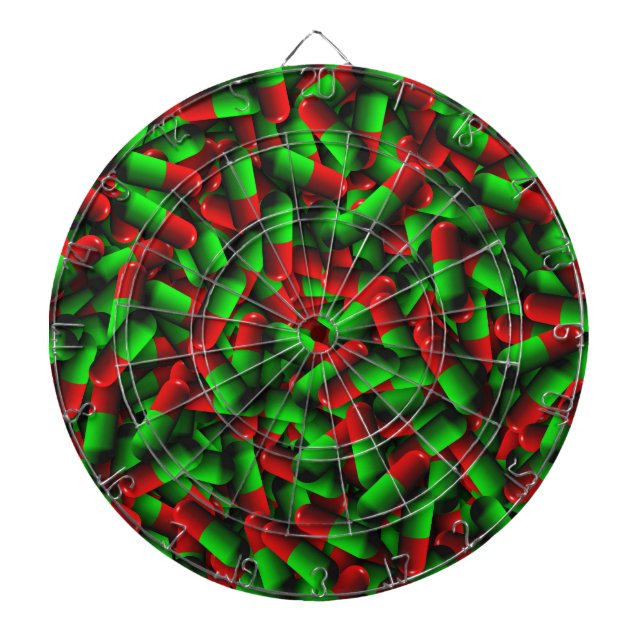 red green pills drugs dartboard (Front)
