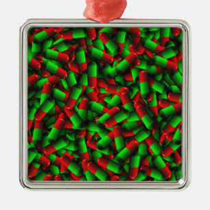 red green pills drugs metal tree decoration