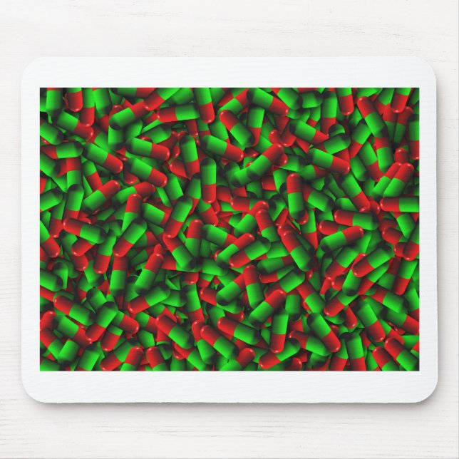 red green pills drugs mouse pad (Front)