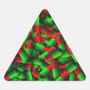 red green pills drugs triangle sticker