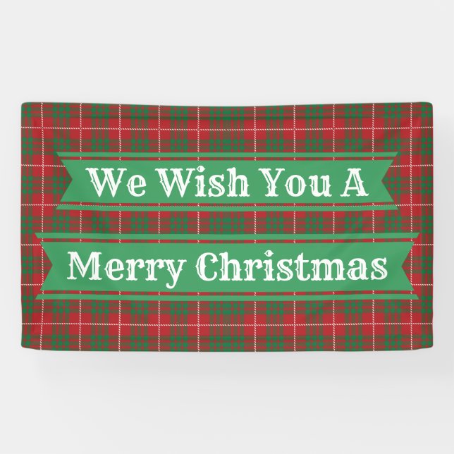 Red & Green Plaid Banner (Horizontal)