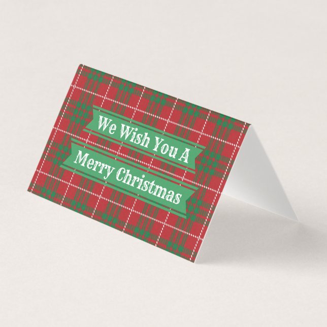 Red & Green Plaid Christmas Cards (Front)