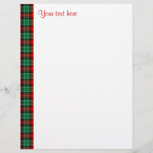 Red Green Plaid Custom Letterhead
